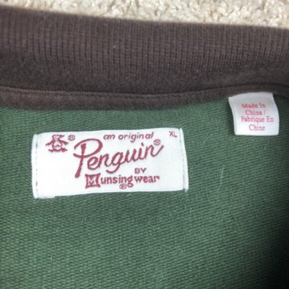 Penguin by Munsingwear Boys' Zip Front Jacket Green Yellow XL W/ Penguin Logo - Picture 2 of 11